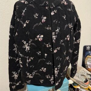 Melrose and Market Black Floral Bomber Jacket